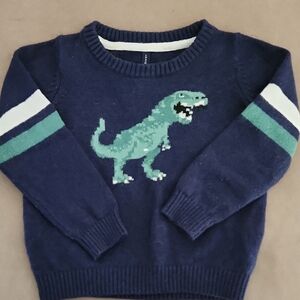 Janie and Jack Navy Sweater with Dinosaur Motif